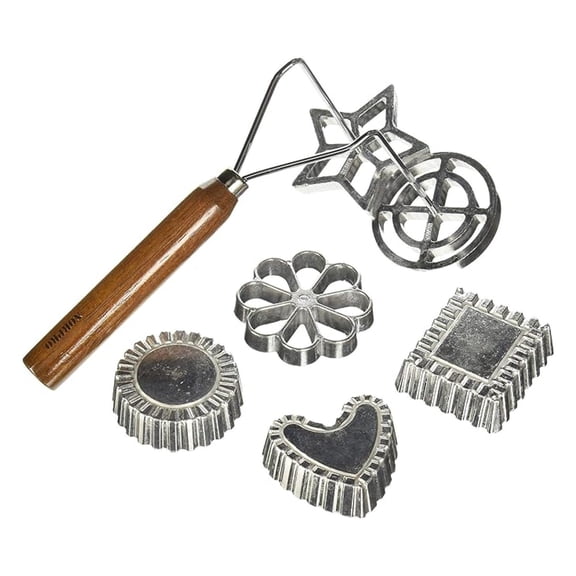 Rosette & Timbale Set, 7 Piece Stainless Steel Cookie Press - Scandinavian Pastry Maker for Crispy Cookies, Appetizers & Mini Desserts