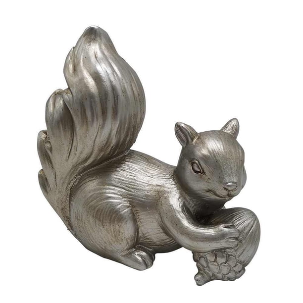 Figura Decorativa de Ardilla con Bellota en Resina Acabado Champagne Corner Home & Garden Ardilla, Resina, Decorativa
