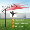 thumbnail image 5 of MCQ 10FT Cantilever Outdoor Patio Umbrella with Tilt & Crank, Self-Locking with 8 Sturdy Ribs, Large Sun Shade for Deck, Poolside, Red, 5 of 7