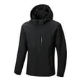thumbnail image 3 of Mens Outdoor Jackets Big and Tall Hooded Waterproof Windproof Long Sleeve Rain Jackets Sportwear with Pockets for Outdoor Hiking Travel Gifts for Men Black 3XL, 3 of 7
