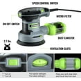thumbnail image 2 of 5-Inch Random Orbit Sander, 6 Variable Speeds 7000 to 14000 RPM, 2.5 Amp Electric Sander for Woodworking with Dust Collector, 15pcs Sandpapers, 2 of 6
