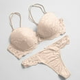thumbnail image 2 of Levmjia Women Lace Lingerie Bra Thong Set Underwire Adjustable Shoulder Straps Solid Color Soft Breathable Mesh Outfit Honeymoon Night Club Daily Wear, 2 of 8