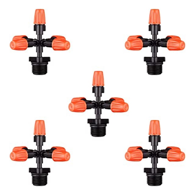 Goteadores de riego de flujo ajustable Micro Spray, cabezales de riego por goteo por aspersión, juego de 5 Ormromra CPB-US-DYP459
