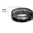 thumbnail image 3 of Metal Masters Mens Tungsten Carbide Ring Hammered Meteorite Wedding Band 8mm Silvertone Black, 3 of 6