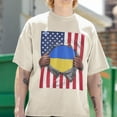 thumbnail image 2 of Ukraine Flag + USA Flag Pride T-shirt | Ukrainian + American Flag Rip 4th Of July | Viral Tees | Unisex - 3 Colors, 2 of 9
