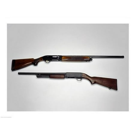 Wads 12 Gauge - Close-up of a Beretta 20-gauge and an Ithaca 12-gauge shotgun Canvas Art - (24 x 18)
