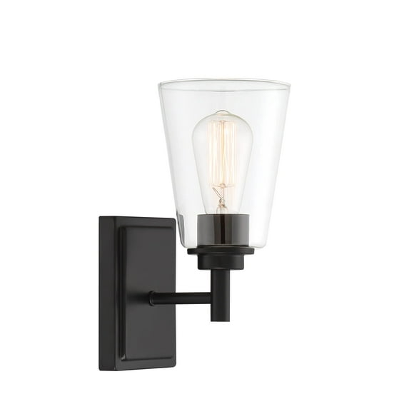 Designers Fountain Westin Matte Black Modern Bathroom Wall Sconce 1 Light