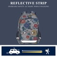 thumbnail image 5 of FORMRS Unisex School Backpack 17" Student Travel Bag with Laptop Compartment, Red Japanese Floral Pattern, 5 of 7