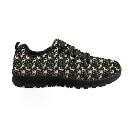 

Black Sneakers Women Platform Casual Shoes Floral Horse Design Flatshoes For Custom Large Size Trainers Ayakkabi Erkek