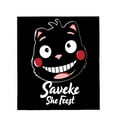 thumbnail image 4 of Durable Soft & Warm Flannel Blanket - Cozy Cat Design with Grinning Black Cat Perfect for Sofa Travel Bed and Chair, 4 of 7