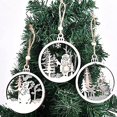 thumbnail image 4 of Adorno de madera de Navidad redondo Meskcv 12 piezas decoración árbol de Navidad estilo C, 4 of 5