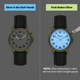 thumbnail image 6 of Bandini Mens Glow Watch - Carbon Fiber Leather Band, 38mm Analog Men's Easy to Read Watch with Light, Light Up Watches, Quartz, White Dial, Big Numbers, Glow in Dark Hands - Gold Tone / Black & White, 6 of 6