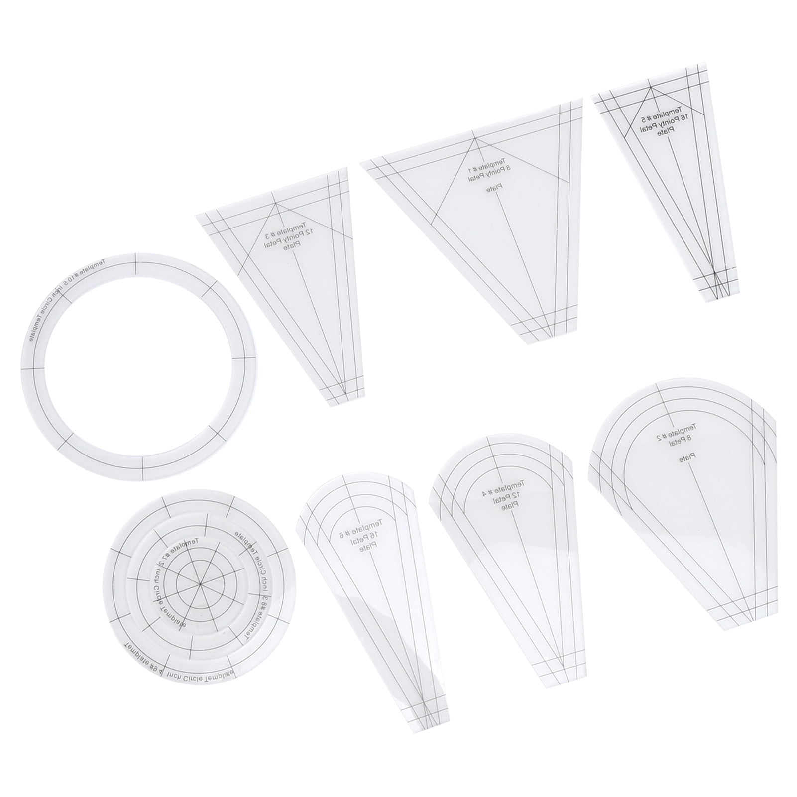 Tebru Sewing Supplies Sewing Accessories Quilting Rulers Multifunctional Transparent Acrylic Sewing Templates Sets For