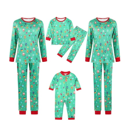 

JBEELATE Christmas Family Matching Pajamas Parent-Child Nightwear Santa Claus Printing Family Sleepwear for Women Men Kids Babies