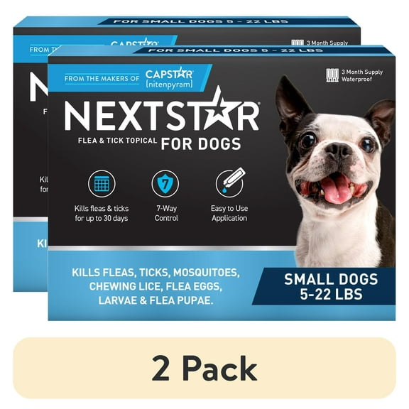 (2 pack) NEXTSTAR Flea & Tick Topical Prevention for Dogs 5-22 lbs, 3-Month Supply