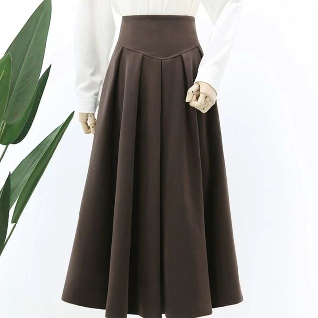 Amazon.com: Women's Runway Fashion Spring Summer Gloss Skirt Female Autumn  Winter High Waist Basic A-Line Skirt Blue S : Clothing, Shoes & Jewelry