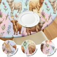thumbnail image 4 of Colorful Highland Cow Flower Butterfly Pattern Round Fitted Tablecloth with Elastic Edge,Dining Table Cover Waterproof,Outdoor Round Tablecloth for Camping,Dining,Indoor and Outdoor, 4 of 7