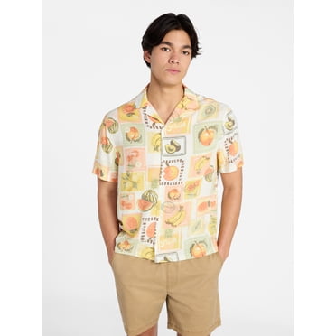 No Boundaries Rayon Shirt with Short Sleeves, Men's and Big & Tall XS-4XLT