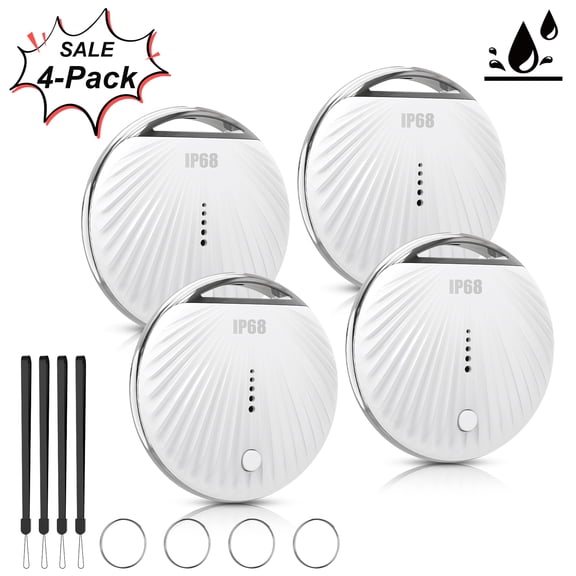 Salange Air Tracker Tag-4 Pack,[MFi Certified] Smart Pet Bluetooth Tracker for Apple Find My, IP68 Waterproof,Replaceable Battery, Key Finder and Item Locator for Keys, Bags, Pets, Wallet (iOS Only)