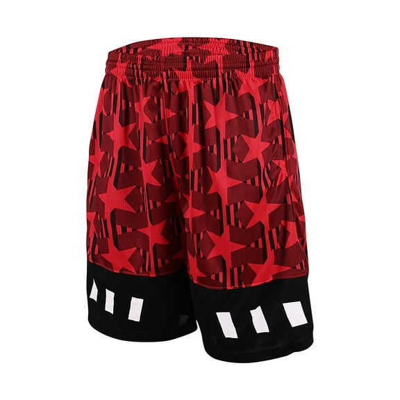 WREESH Men's Beach Shorts Swim Trunks Summer Thin Elastic Waist Drawstring Beach Shorts Casual Sports Short Pants Red