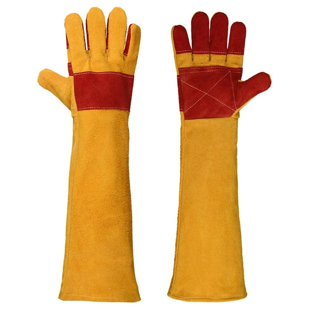 Guantes de piel sintética para el manejo de animales, multifunción, resistentes a las mordeduras, para el baño de mascotas. 1 par de 60 cm.