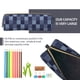 thumbnail image 5 of Easygdp Blue Gingham Buffalo Check para Estuche de Lápices de Cuero, Estuche de Papelería de Cuero, Estuche de Gran Capacidad con Cremallera, 5 of 7