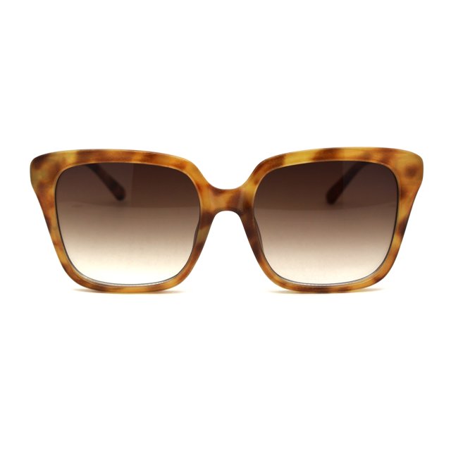 Womens Rectangle Chic Mod Plastic Horned Sunglasses Orange Tortoise Brown