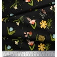 thumbnail image 3 of Soimoi Black Cotton Duck Fabric Artistic Leaf & Floral Print Fabric by the Yard 42 Inch Wide, 3 of 3