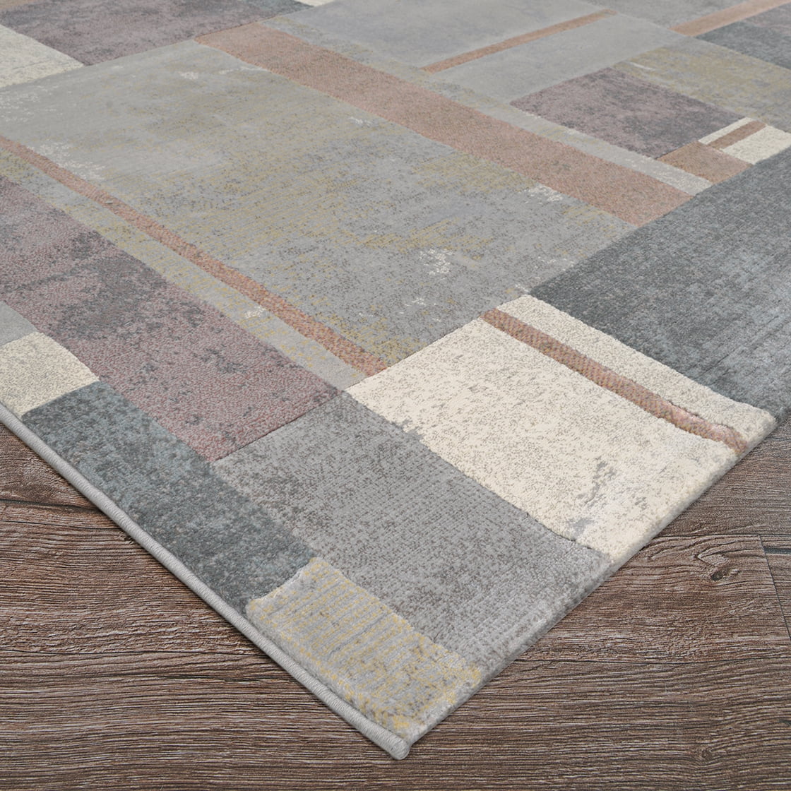 Couristan Easton Gambit Blocks 7'10" x 11'2" Stone-Multi Area Rug