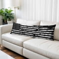 thumbnail image 2 of Black White Long Body Pillow Covers, Retro Stars Stripes Flag Shabby Chic Texture Soft Throw Pillow Cases with Invisible Zipper, Decorative Pillowcase Pillows Protectors for Sofa Bed Couch 20"x60", 2 of 9