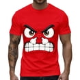 thumbnail image 2 of Dolkfu Pull-On Oversized Tshirts&nbsp;for Men Artistic Red Crew Neck Short Sleeve Tops Printed Modern Refined T-Shirts Red,Xxxxl, 2 of 5