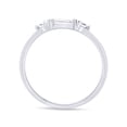 thumbnail image 5 of AFFY Baguette And Round Cut White Cubic Zirconia In 14K White Gold Plated 925 Sterling Silver Three Stone Design Bridal Engagement Wedding Ring Jewelry For Women Size -6, 5 of 6