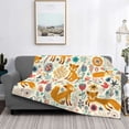 thumbnail image 2 of Yiaed Whimsical Fox Floral Garden Print Blanket Throw Blanket Soft Cozy Flannel Blanket for Home Bed Sofa Couch Chair-50"x40", 2 of 6