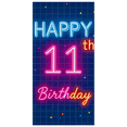 thumbnail image 2 of Neon Style 11th Birthday Banner Backdrop Happy Birthday Party Decorations Photography Props Balloon Themed Party Background Supplies, 2 of 8