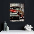 thumbnail image 4 of ONETECH Vintage Rustic Old Car Canvas Wall Art Classic American Car Picture Poster Printed on Canvas Ready to Hang for Home Living Room  Wall Retro Accent Decoration (Red, Total）, 4 of 4