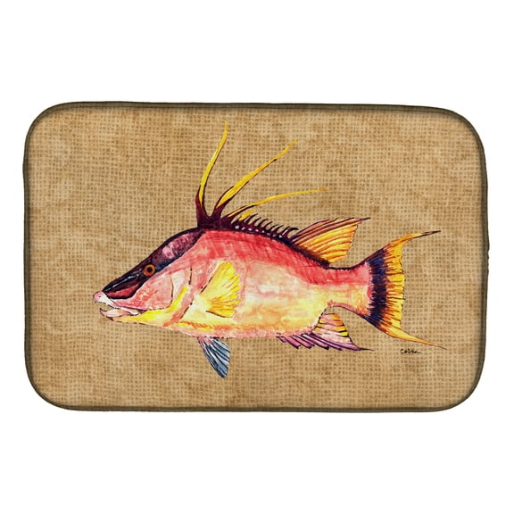 Caroline's Treasures Hog Snapper Dish Drying Mat