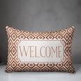 thumbnail image 3 of Creative Products Welcome Rust and White Tile Diamonds 14x20 Indoor / Outdoor Pillow, 3 of 3