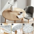 thumbnail image 3 of Waterproof Tablecloth with Elastic Tablecloth for Round Tables 36"-70" for Indoor Outdoor Patio Use, 52Inch, White and Gray Marble, 3 of 4