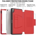 thumbnail image 3 of Dteck Luxury Business Case for iPad Air 11 inch 2025/2024 (M3/M2),Mangetic Leathe Card Slots Smart Case Built-in Pencil Holder Shockproof TPU 7 Viewing Angles Stand Folio Cover,Red, 3 of 10