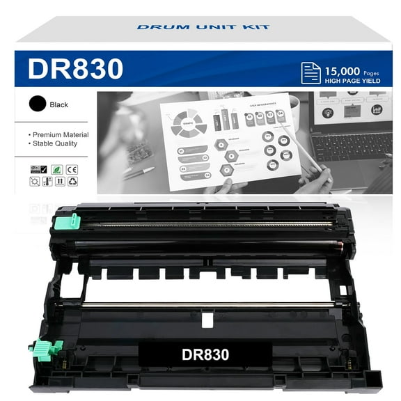 DR830 Brother Drum Replacement for Brother DR-830 Drum Unit Black for Brother TN-830XL TN-830 TN830 HL-L2460DW MFC-L2820DW DCP-L2640DW HL-L2405W HL-L2400D HL-L2480DW Printer Drum Unit 1-PACK