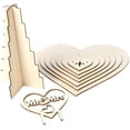 thumbnail image 4 of Soporte de exhibición de corazón pieza central perfecta para fiestas, bodas y barra de dulces, soporte de exhibición de chocolate de madera, decoración de fiesta de boda - 7 capas Adepaton  LKX-0256, 4 of 8