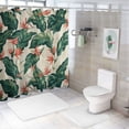 thumbnail image 7 of Orinice  Jungle Shower Curtain, Retro Style Island Nature Pattern with Leaves Bird of Paradise Flowers, Cloth Fabric Bathroom Decor Set with Hooks, 69x72, 7 of 7