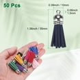 thumbnail image 3 of Uxcell 50-Pack Faux Suede Tassel 1.4 Inch Small Keychain Tassel Navy Blue with Rings for DIY Crafts, 3 of 7