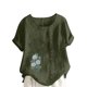 thumbnail image 1 of Túnica de Manga Corta Tops para las Mujeres Océano Pescado Impreso Blusa, Ropa Casual Ver Botón Arriba Camiseta, 1 of 4