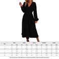 thumbnail image 2 of Vestido Vestido largo informal para mujer, vestido de verano de manga larga, traje de vacaciones (negro XL) Ygjytge Negro T XL para Mujer, 2 of 6