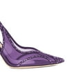 thumbnail image 4 of XYD Women Sexy Pointed Toe Crystal Transparent Pumps Stiletto High Heel Slingback Sandals Evening Party Shoes Size 7 Purple, 4 of 4