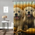 thumbnail image 2 of Autua Puppies Cornfield Bananas Bathroom Décor Set with Hooks, Graphic Print Polyester Stylish Shower Curtain, 100% Polyester Home Bathtubs Bathroom Curtain Decoration Washable Shower Curtain 69"x72, 2 of 7