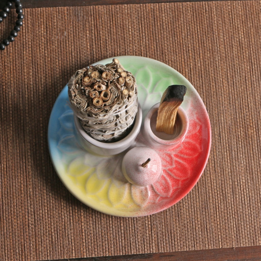 Oasiva Multipurpose Ceramics Incenses Ashes Catchers Tray Holders for Stick Cones Santo Wood and Sages with Elegant Design