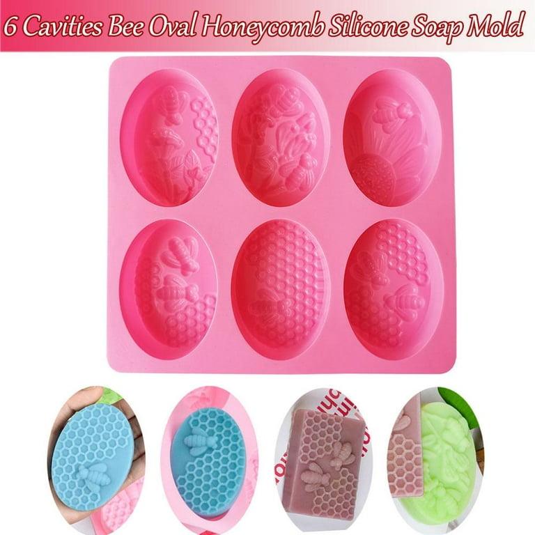Handmade Bee Oval Honeycomb Cake Resin Molds 3D Art Silicone Mold# Soap Wax  M2B5 