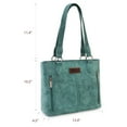 thumbnail image 3 of Wrangler Distressed Tote Bag for Women Western Purse Multi Pockets Handbags and Shoulder Bag, Braided-teal Blue, 3 of 7